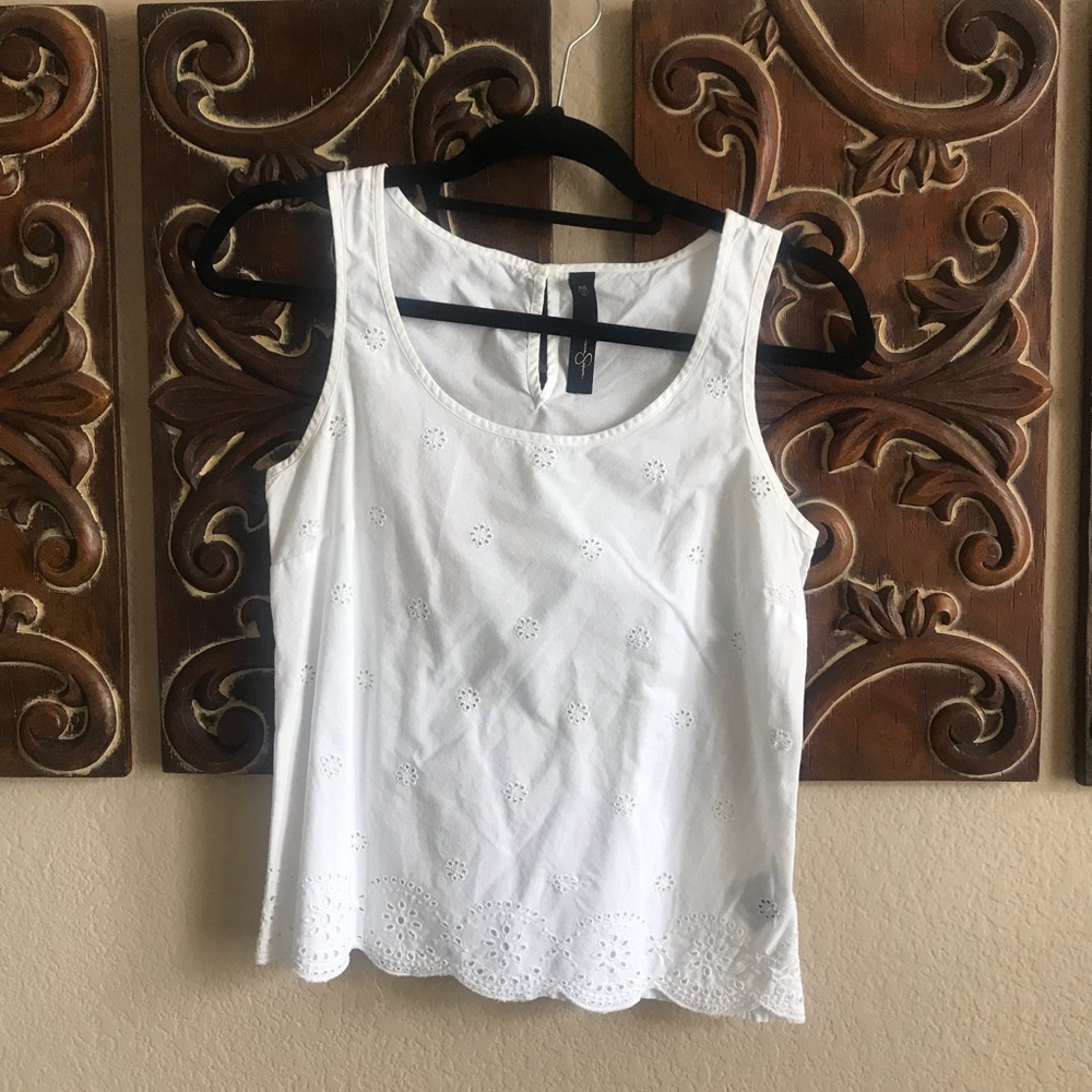 White Eyelet Top
